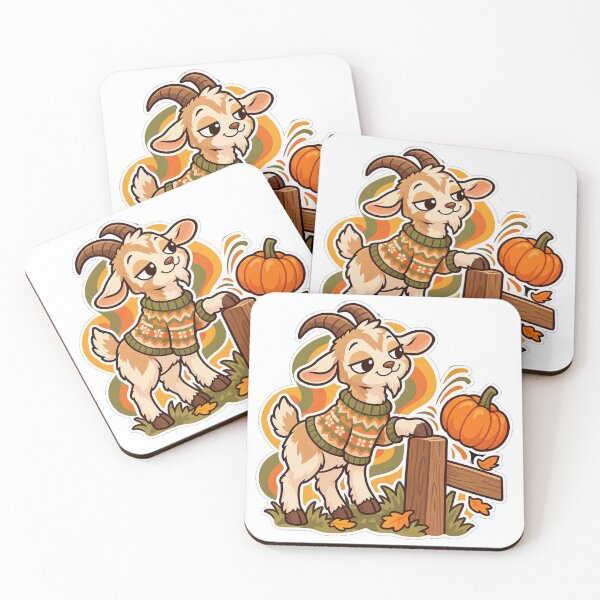 Item preview, Goat vs Pumpkin Funny Fall Sweater Retro Sticker designed and sold by SaeedArtStudio.