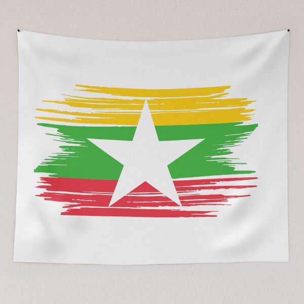 Item preview, Distressed Myanmar Flag MM designed and sold by shitpostee.
