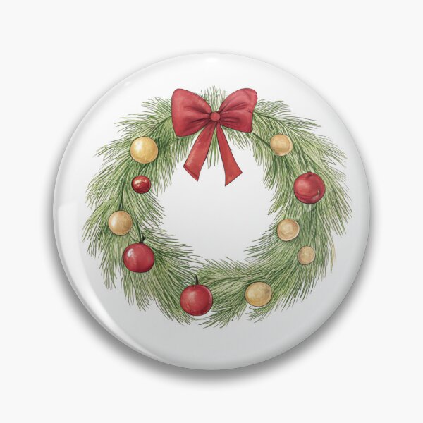 Item preview, Elegant Watercolor Christmas Wreath with Red Bow designed and sold by AlinaMel.