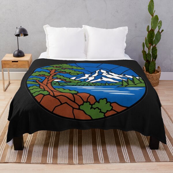 Item preview, Mountain Lake Stained Glass Landscape designed and sold by KungPowUnicorn.