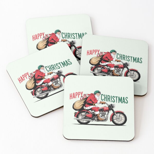 Item preview, Happy Christmas Santa Claus Biker Vintage Red Motorcycle designed and sold by LV-creator.