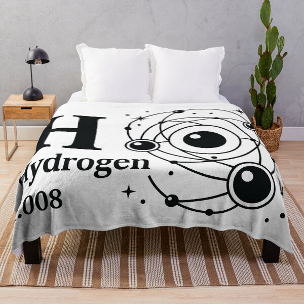 Item preview, Vintage Hydrogen Element H Atomic Structure Black and White Science Art designed and sold by Tem‑Tip of pen.
