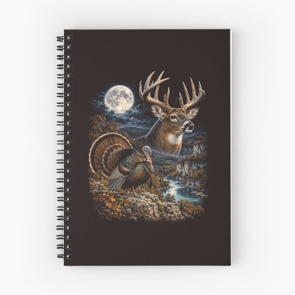 Item preview, Rustic Wildlife Whitetail Deer Wild Turkey Moon Landscape designed and sold by mari-kayden.