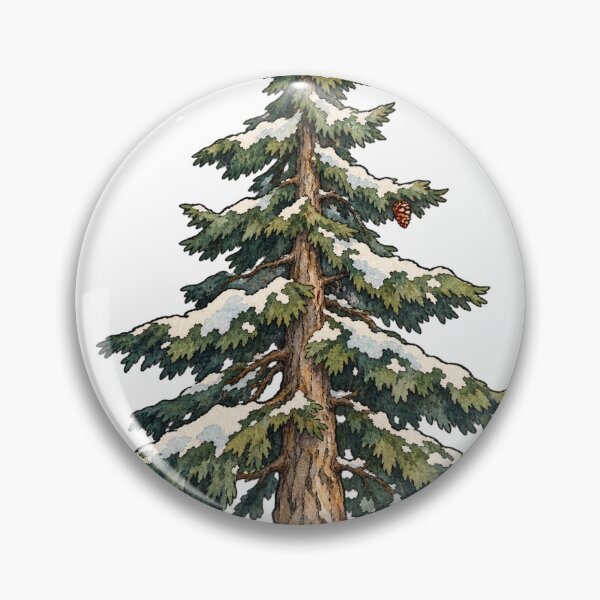 Item preview, Snowy Evergreen Pine Tree Watercolor Illustration designed and sold by Jessie's Palette.