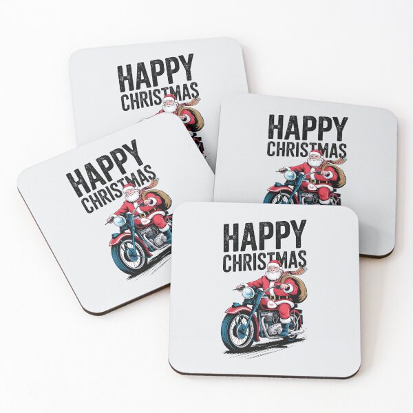 Item preview, Happy Christmas Santa Claus Biker Black Typo designed and sold by LV-creator.