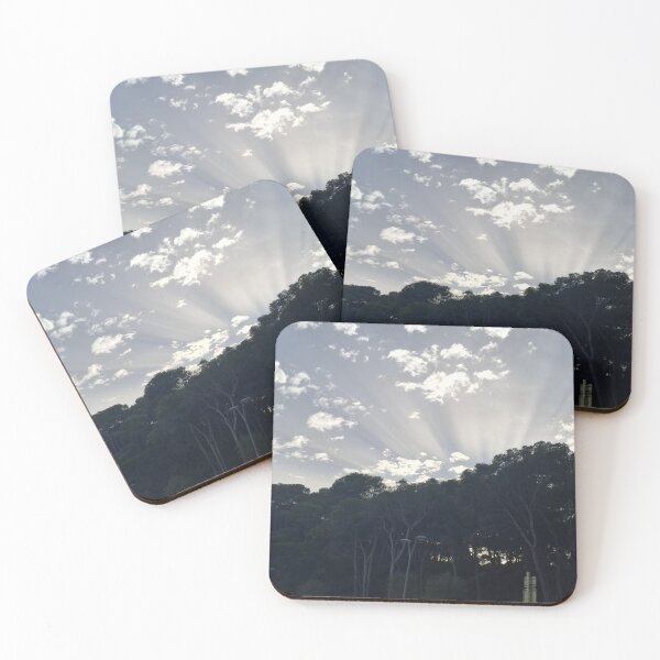 Item preview, Sunlight rays behind trees, summer vibes designed and sold by ufwbino.