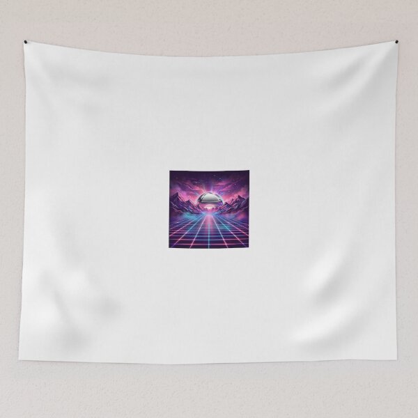 Item preview, Retro Synthwave Chrome Sun Sticker and T-Shirt - Neon Grid Landscape Art Gift for 80s Music Lovers designed and sold by Camwal.