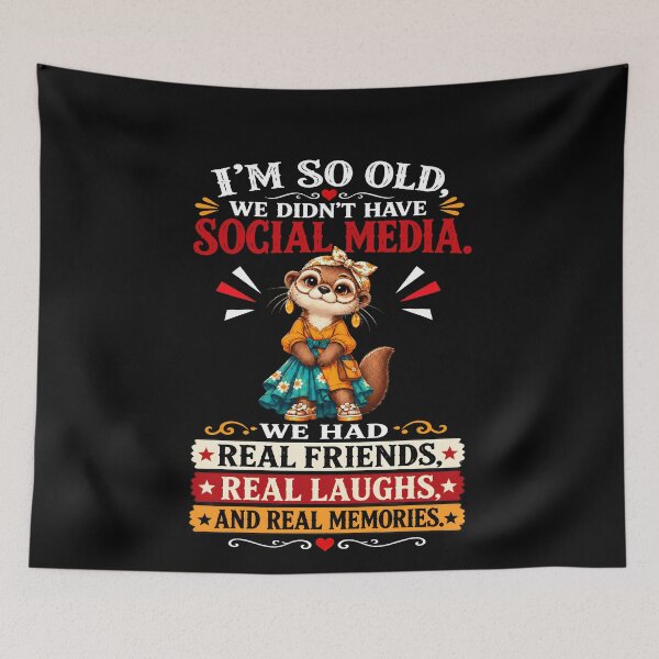 Item preview, I'm So Old We Didn't Have Social Media Funny Squirrel designed and sold by NancyxEasSHOP.