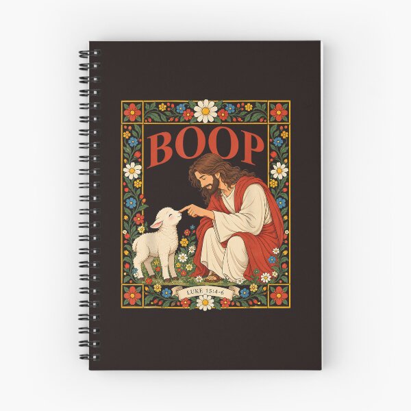 Item preview, Vintage Floral Border Jesus Boop Lamb Luke 15 Faith Top designed and sold by mari-kayden.