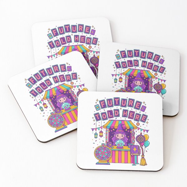 Item preview, FUTURE TOLD HERE Witch Tarot Booth - Kawaii Surreal Halloween Carnival Art designed and sold by jrzvibe.