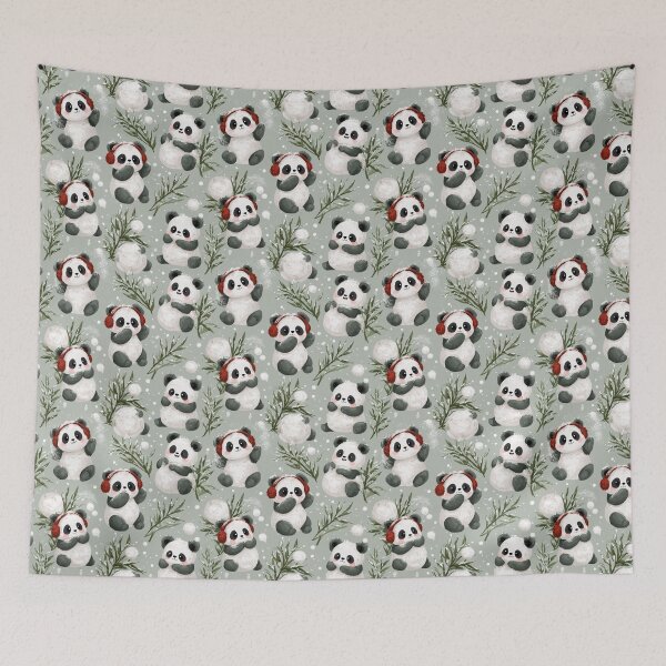Item preview, Cute Winter Panda Bear Earmuffs Snow Pattern designed and sold by NicolasGlowArt.