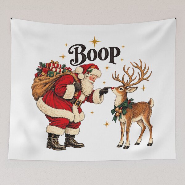 Item preview, Santa Boop Reindeer Cute Christmas Art designed and sold by roni-harbor.
