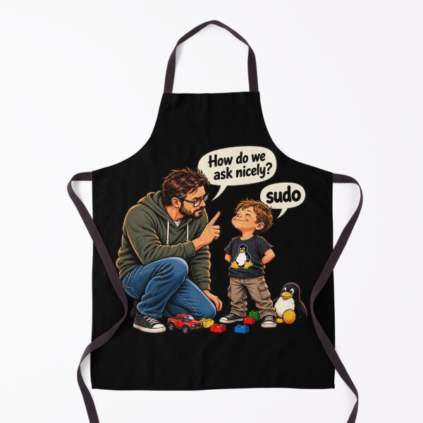 Item preview, Funny Sudo Ask Nicely Linux Humor Illustration designed and sold by AngelusH.