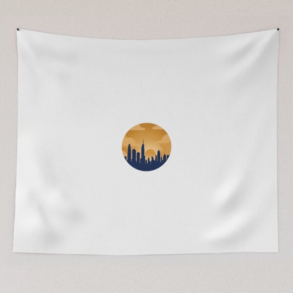 Item preview, Golden Hour City Skyline Sticker and T-Shirt - Sunset Silhouette Wall Art Gift for City Lovers designed and sold by Camwal.