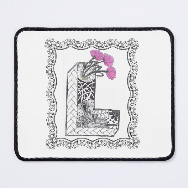 Item preview, Letter L - Illuminated Initial with Pink Flowers in Ornate Frame designed and sold by The Outlier Studio.