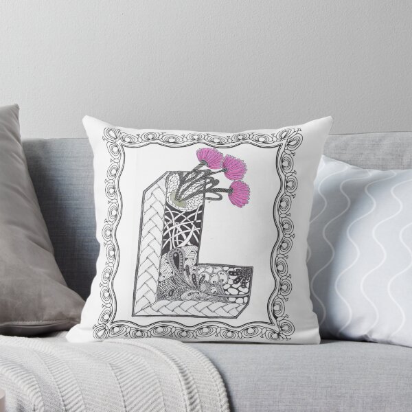 Item preview, Letter L - Illuminated Initial with Pink Flowers in Ornate Frame designed and sold by The Outlier Studio.