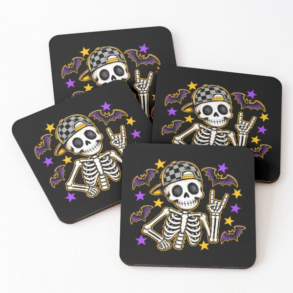 Item preview, Skeleton Rock On Halloween Bat Star Design designed and sold by OlyvieArt.
