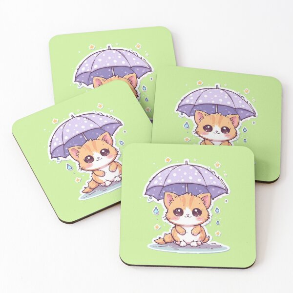 Item preview, Kawaii Rainy Day Kitten Design designed and sold by MushArtist.