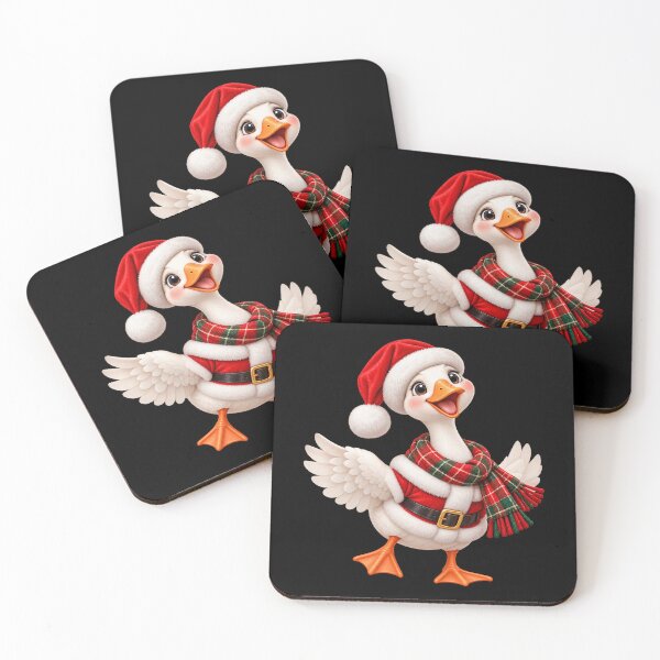 Item preview, Christmas Goose Wearing Santa Outfit and Plaid Scarf designed and sold by hartwell-made.