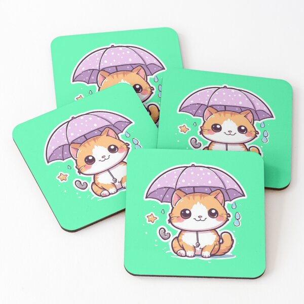 Item preview, Kawaii Rainy Day Kitten Design designed and sold by MushArtist.