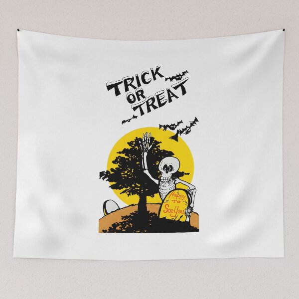 Item preview, Trick or Treat Skeleton Moon Halloween Art designed and sold by OlyvieArt.