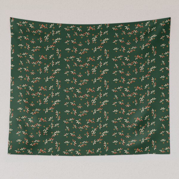 Item preview, Mistletoe Pattern In Cream - Summery Mistletoe Sprig Design designed and sold by cute-animals99.