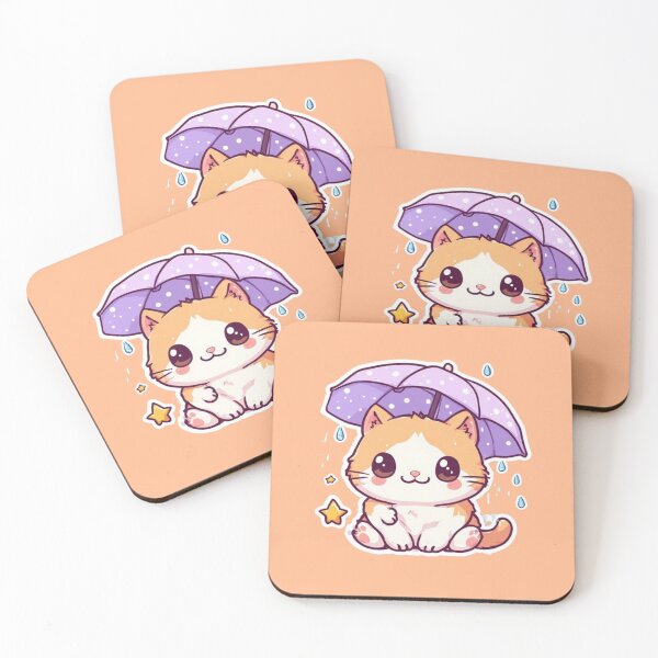 Item preview, Kawaii Rainy Day Kitten Design designed and sold by MushArtist.