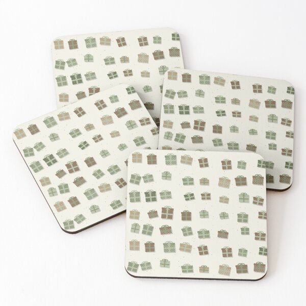 Item preview, Presents Pattern In Khaki - Natural Christmas Parcel Design designed and sold by cute-animals99.
