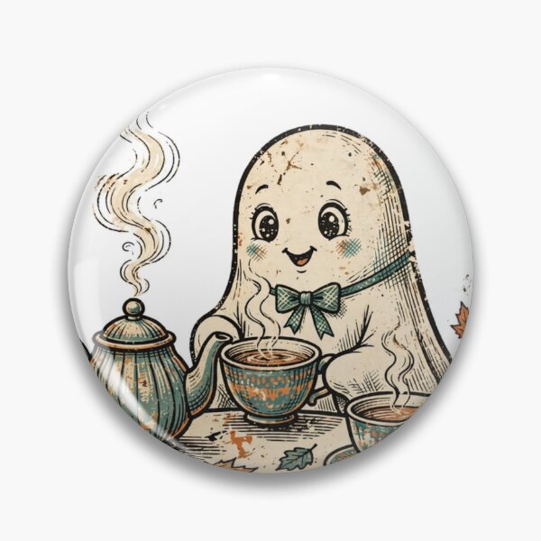 Item preview, Cute Ghost Tea Party — Steeped in Spooky Halloween Tea Lover designed and sold by AASU247.