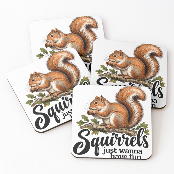 Item preview, Squirrels Just Wanna Have Fun Woodland Animal Art designed and sold by gordonbwyashop.