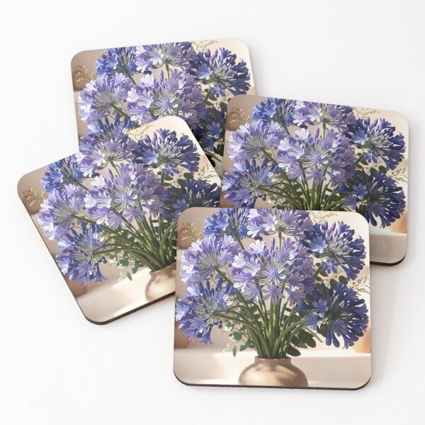 Item preview, African Lily Elegance - Blue Agapanthus Floral Botanical Art designed and sold by nhk999.