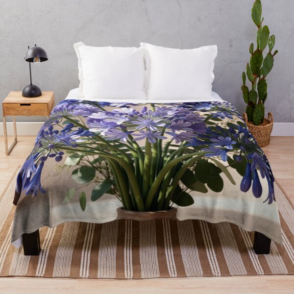 Item preview, African Lily Elegance - Blue Agapanthus Floral Botanical Art designed and sold by nhk999.