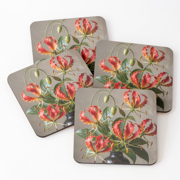Item preview, Flame Lily Splendor - Vibrant Gloriosa Lily Botanical Artwork designed and sold by nhk999.