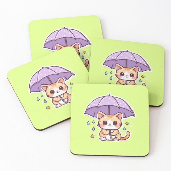 Item preview, Kawaii Rainy Day Kitten Design designed and sold by MushArtist.