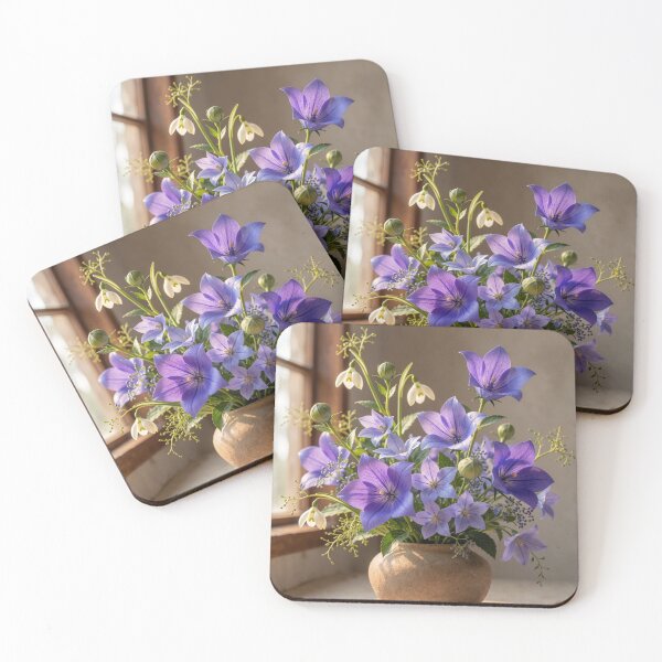 Item preview, Balloon Flower Serenity - Blue Chinese Bellflower Botanical Art designed and sold by nhk999.