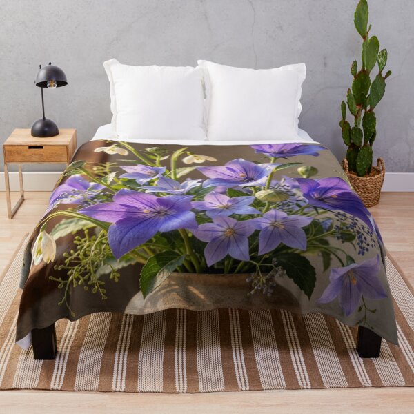Item preview, Balloon Flower Serenity - Blue Chinese Bellflower Botanical Art designed and sold by nhk999.