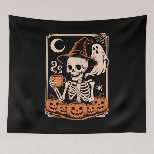 Item preview, Spooky Skeleton Coffee Time Halloween designed and sold by OlyvieArt.