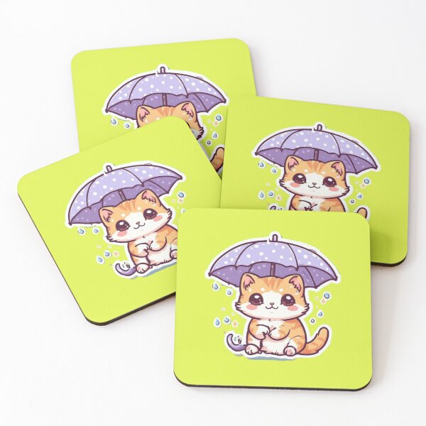 Item preview, Kawaii Rainy Day Kitten Design designed and sold by MushArtist.