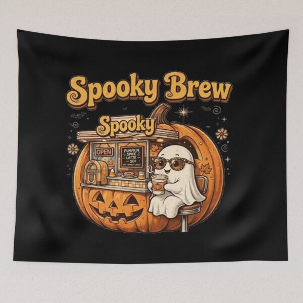 Item preview, Spooky Brew - Ghost Pumpkin Spice Latte designed and sold by Dananempar.