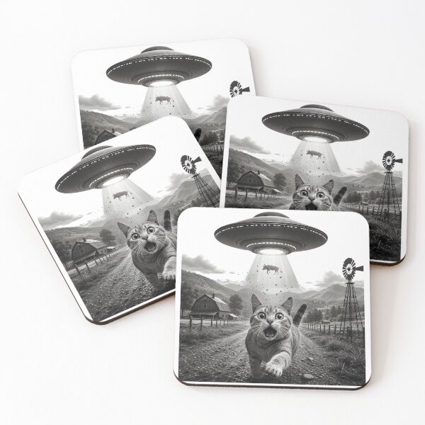 Item preview, Cat Selfie with-UFO Funny Sci-Fi-Meme Men Women designed and sold by MathiasFuchs.