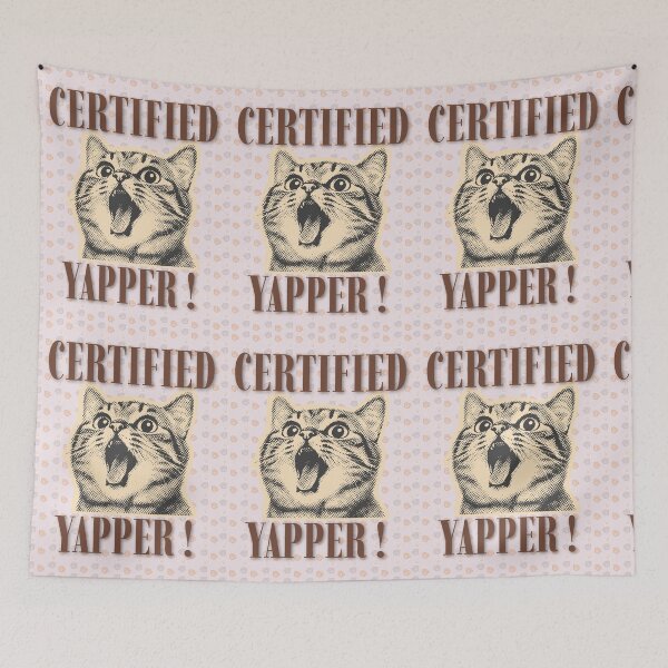 Item preview, Funny Certified Yapper Screaming Cat Meme designed and sold by Artemis & Woven Collective.