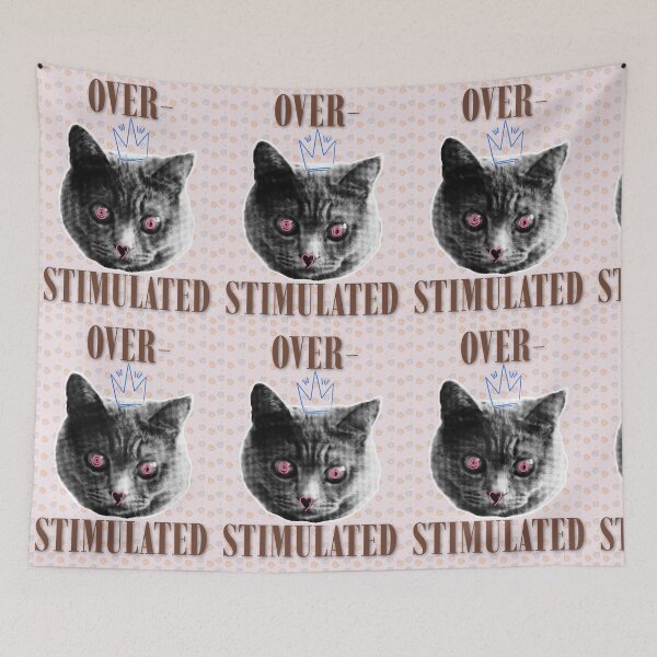 Item preview, Funny Overstimulated Spiral Eye Cat Meme designed and sold by Artemis & Woven Collective.