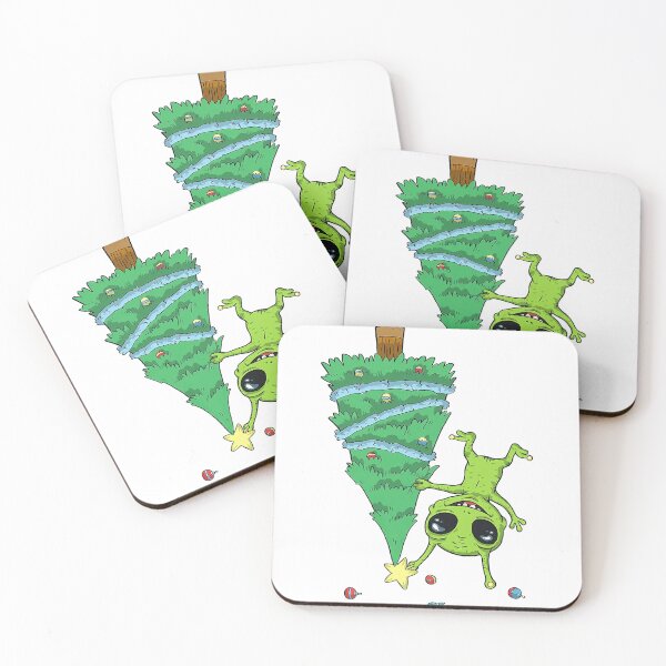 Item preview, Funny Alien Falling Off Christmas Tree - Upside Down designed and sold by Raju-Creative.
