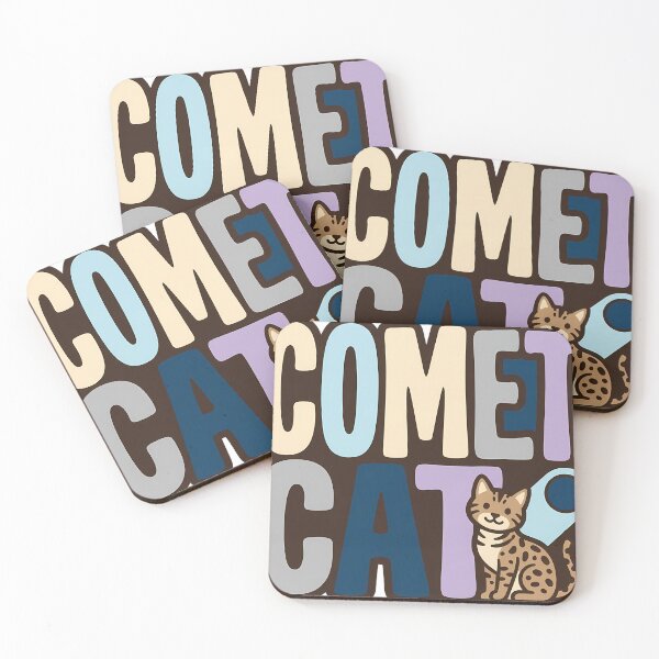 Item preview, Retro Bengal Cat Comet Celestial Poster designed and sold by pumsquare.
