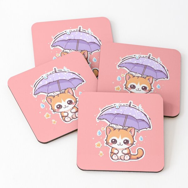 Item preview, Kawaii Rainy Day Kitten Design designed and sold by MushArtist.