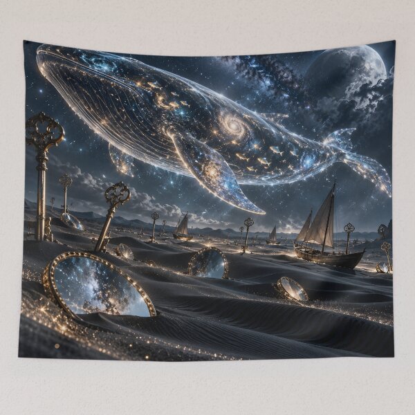 Item preview, Cosmic Whale Over a Celestial Desert designed and sold by BloomOfDesign.