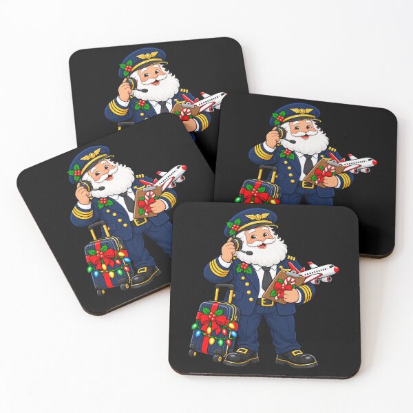 Item preview, Christmas Pilot Santa in Flight Uniform with Toy Plane designed and sold by vaylen-orbit.