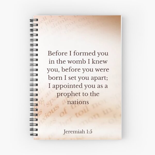 Item preview, Before I formed you - Spiral Notebook designed and sold by Salem & Delilah Designs.
