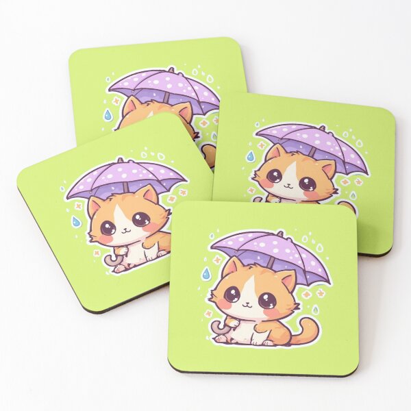 Item preview, Kawaii Rainy Day Kitten Design designed and sold by MushArtist.
