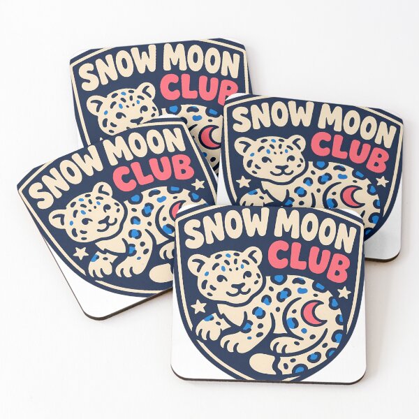 Item preview, Retro Snow Leopard Cub Moon Celestial Winter Shield designed and sold by pumsquare.